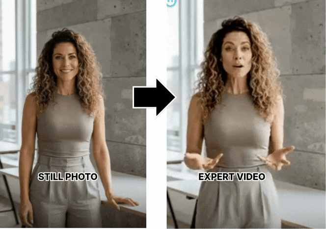 DoubleAgent sample: a photo of an agent next to her digital twin speaking